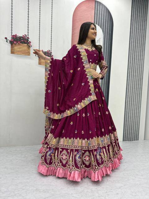 Tapi-308 Vichitra Red Wholesale lehenga choli suppliers